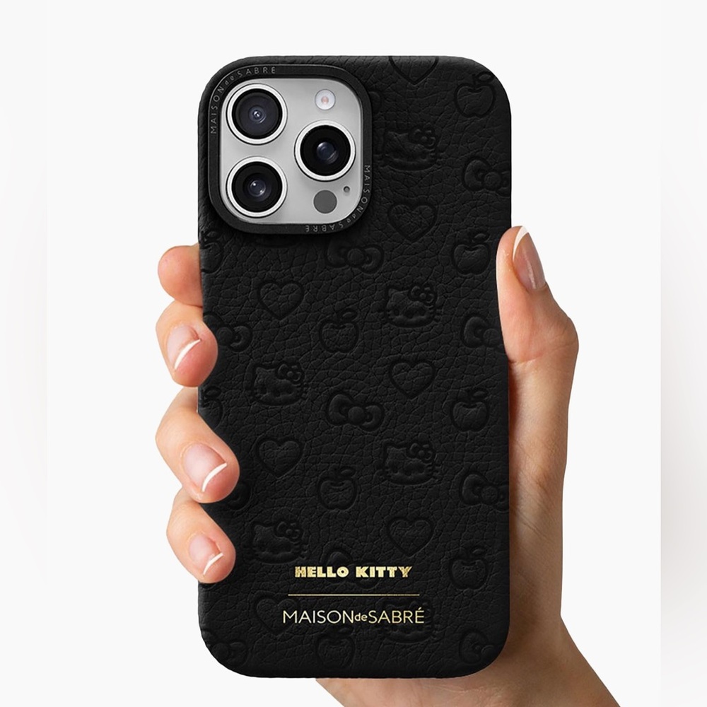 BNIB Maison de Sabre Hello Kitty Leather iPhone 16 Pro Case